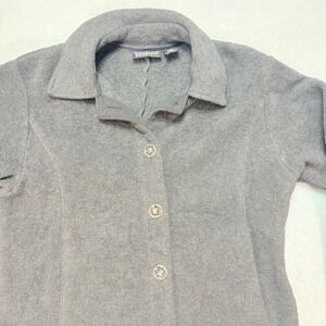 Patagonia‎ Synchilla Fleece Button Up Jacket Collared Gray Coat Medium,Fashion